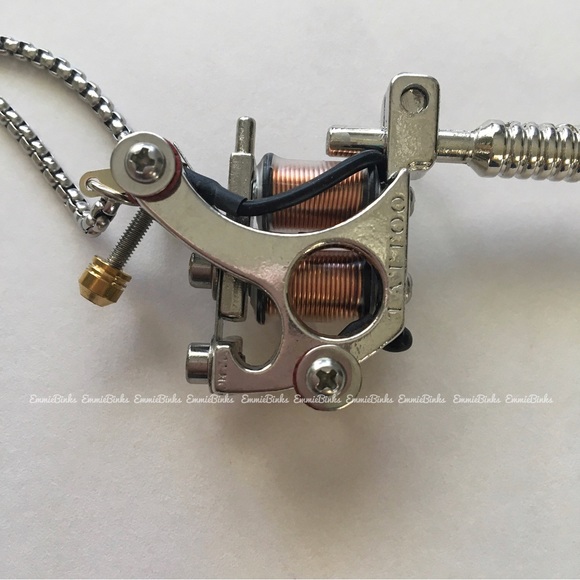 New Stainless Steel Dimensional Tattoo Machine Pendant Necklace | Tattoo Machine - Picture 10 of 15